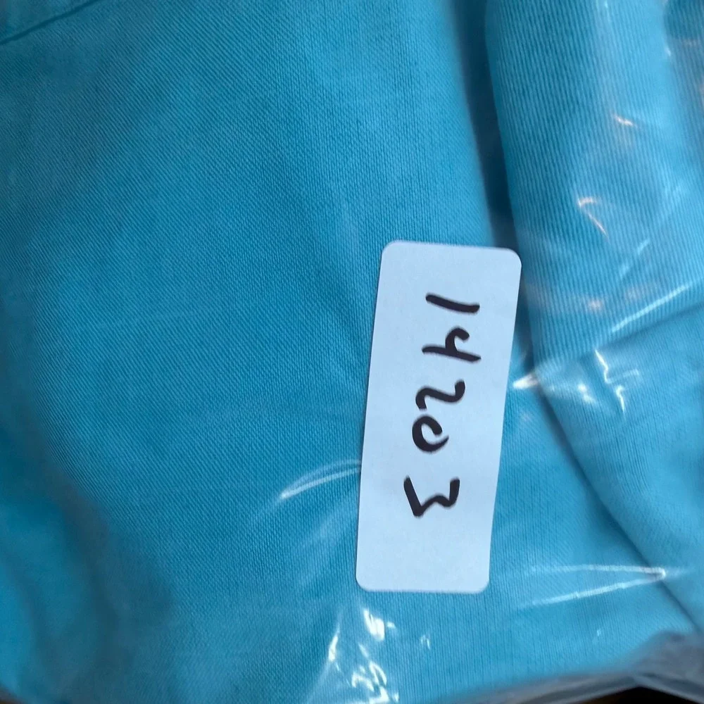 Carbon 2 Cobalt Shirt Mens XXL Teal Silk Linen Cotton Long Sleeve Button Up - Picture 9 of 9